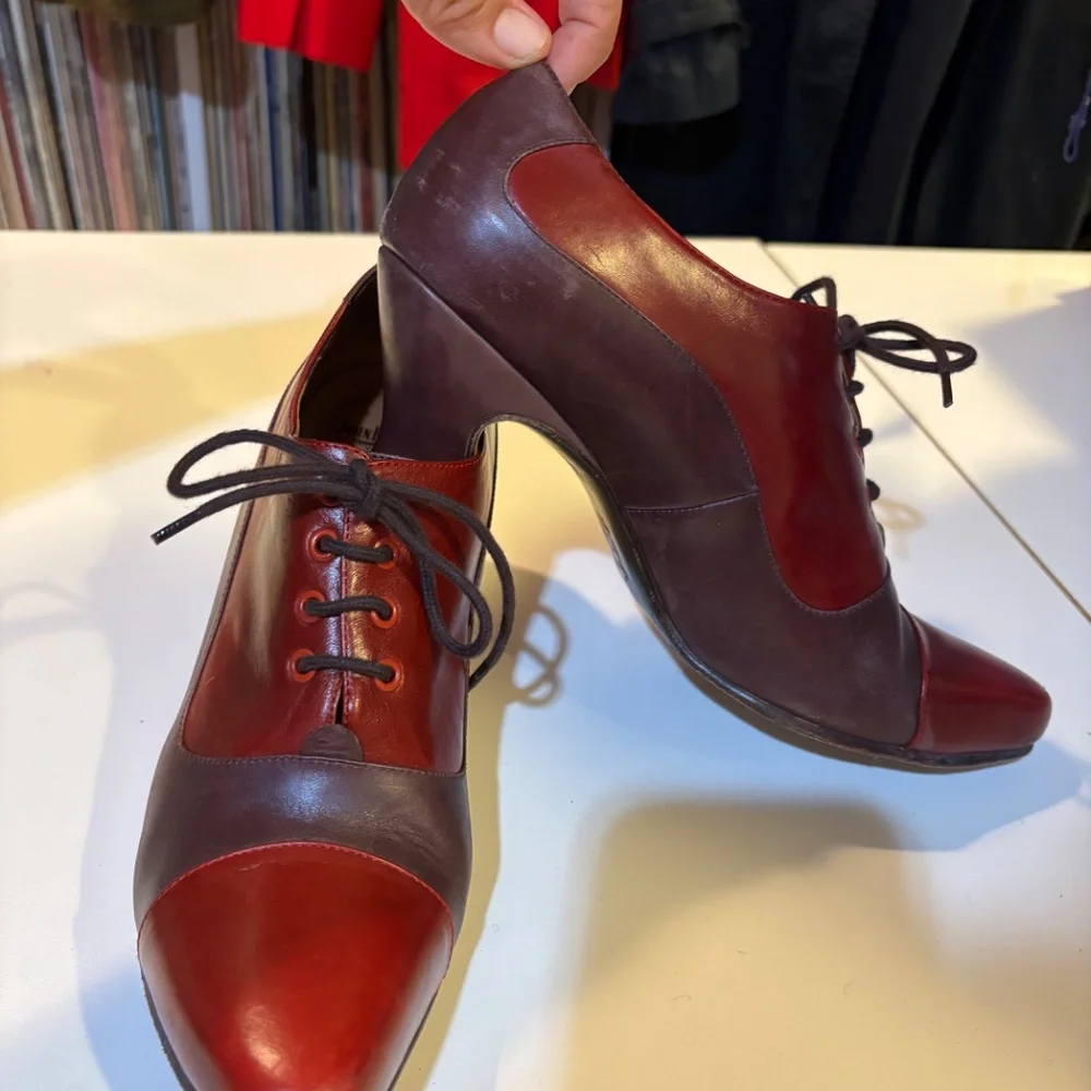 Two-tone Fluevog "secretary" loafers Sz. 7 - Picture 11 of 12